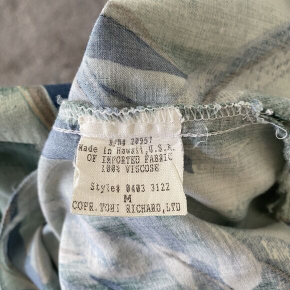 Vintage Tori Richard Hawaiian Shirt Men’s M Green Tropical Short Sleeve Aloha - Picture 7 of 7